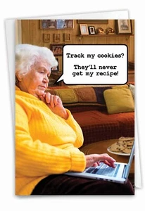 1 Funny Birthday Greeting Card with Envelope - Track Cookies, For Her - Picture 1 of 6