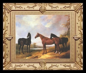 Cuadro artístico miniatura de caballos salvajes en paisaje casa de muñecas 8519 - Imagen 1 de 1
