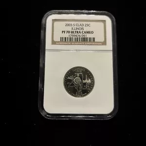 2003 S Clad Illinois Quarter Ngc Pf70 Ultra Cameo 25c Proof Clad Statehood - Picture 1 of 18