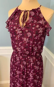 White House Black Market Kleid Damen 4 Maxi Neckholder ärmellos Chiffon Blumen - Bild 1 von 10