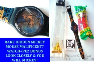 RARE DISNEY TIME WORKS WALT DISNEY WORLD MALEFICENT HIDDEN MICKEY MOUSE WATCH - Picture 1 of 1