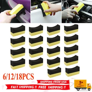 6/12/18X Tire Contour Dressing Applicator Pads Gloss Shine Polishing Foam Sponge - Picture 1 of 15
