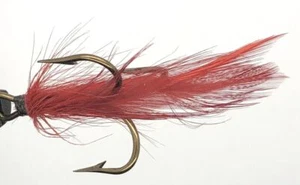 10 Moscas - Pluma Roja Cabeza Negra en Bronce 2 Mostaza Gancho Agudo - Imagen 1 de 1