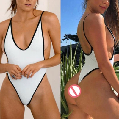 Women Sexy One Piece Swimsuit Thong Swimwear Monokini Bathing Suit Beach Bikini~ - Image 1 of 4