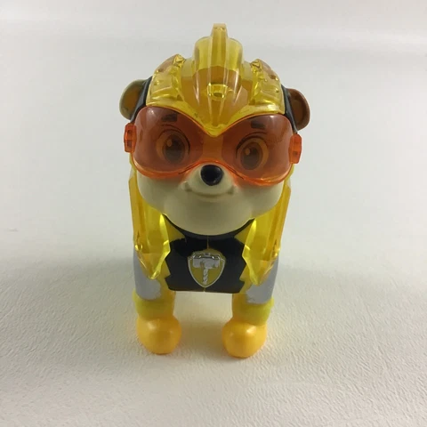 Paw Patrol Mighty Pups Charged Up Rubble Light Up Action Figure Spin Master Cover