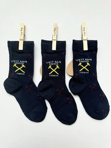 3x Roys Boys West Ham Football Club Navy Blue Low Cut Socks Brand New 6-8 Kids - Picture 1 of 8