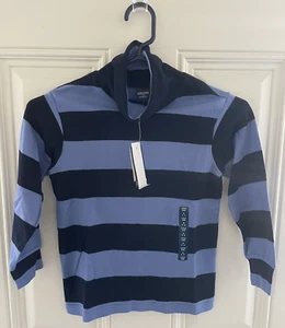 Lands End Unisex Boys Girls Kids Medium 5 6 Blue long sleeve turtleneck shirt - Picture 1 of 7