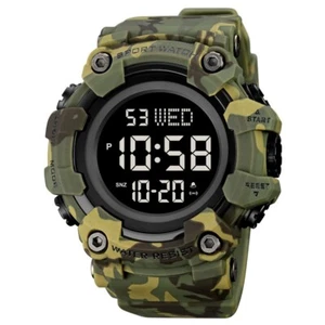 SKMEI 1968 Casual Fashion Army Mens Sport Digital Watch Date Alarm Rubber Strap - Picture 1 of 18