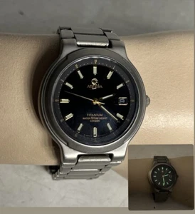 Attesa Titanium water 10 bar resist Citizen watch glow in dark eco drive Antimag - Picture 1 of 17
