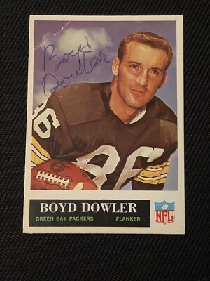 BOYD DOWLER 1965 PHILADELPHIA SIGNED AUTOGRAPHED CARD #74 GREEN BAY PACKERS - Image 1 of 2