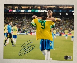 ENDRICK MOREIRA SIGNED BRAZIL 8X10 PHOTO BAS BECKETT 4 - Picture 1 of 2