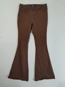 Vtg Hollister Jeans Women 26 brown Bell bottom High Rise Flare Stretch denim - Picture 1 of 15