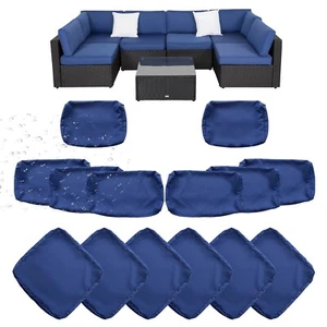 14 PC Patio Furniture Cushion Cover Replacement Outdoor Couch Cushion Slipcovers - Picture 1 of 7