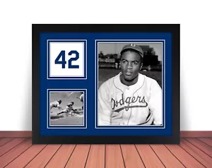 Framed JACKIE ROBINSON Collage Photo BROOKLYN DODGERS - 8x10 or 11x14 (J2) - Picture 1 of 11