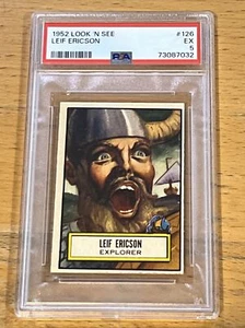 1952 Topps Look 'N See Leif Ericson #126 PSA 5 Newly Graded 5/23 Low Pop SP - Picture 1 of 2