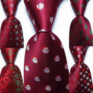 New Classic christmas style JACQUARD WOVEN Silk Men's Tie Necktie - Picture 1 of 6