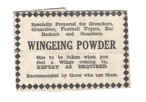 empty packet WINGEING POWDER for Grouchers, Grumblers, Ear Bashers etc - Bild 1 von 2