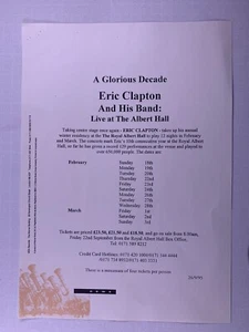 Eric Clapton Pulsar Liberación Original Wea Records Promoción Albert Hall 1995 - Picture 1 of 2