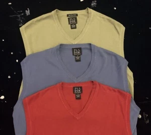 Lot of 3 JOS A BANK Size Medium Pima Cotton Vest Sweaters - Picture 1 of 5