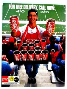 Coca Cola Coke Man Free Delivery Vintage Rice Tulane Original Regional Print Ad - Bild 1 von 7
