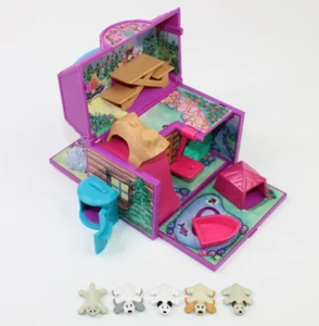 Galoob 1995 POUND PUPPIES Camp Hide and Seek Playset + 4 Puppies + 1 Kitty - Picture 1 of 12