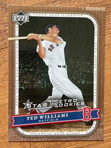 2005 UD CLASSICS BASEBALL TED WILLIAMS STAR RETRO ROOKIES CARD No.127 Red Sox