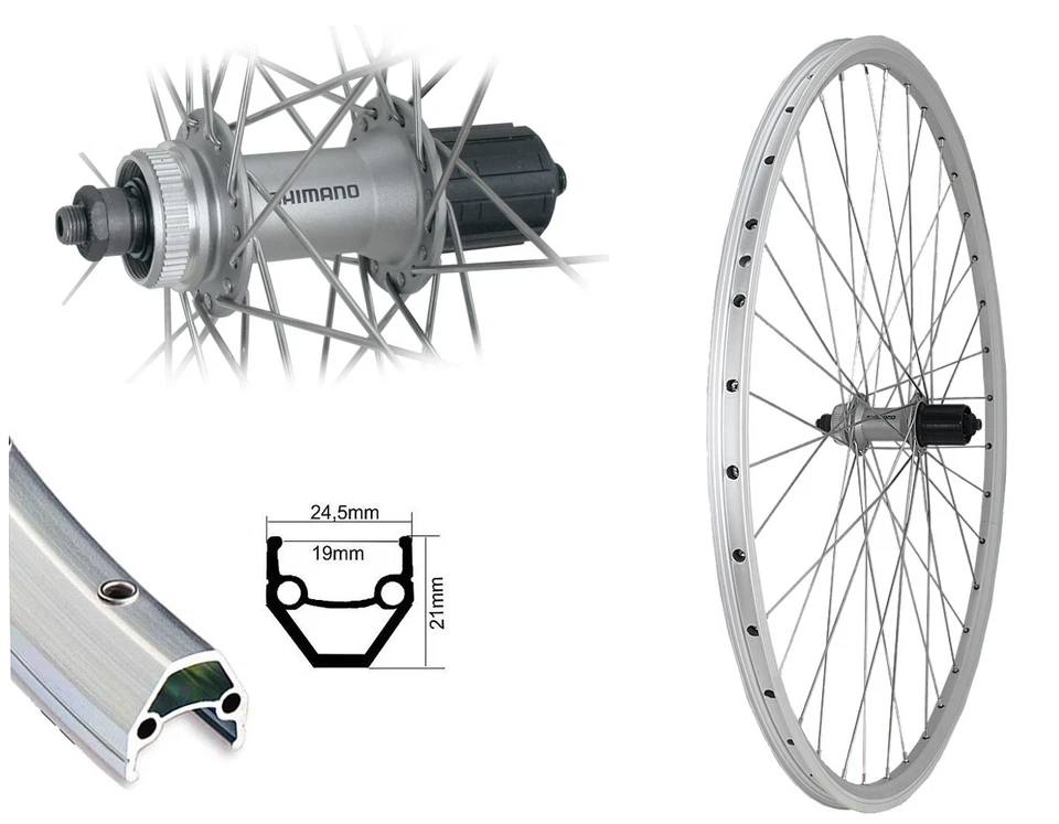 Hinterrad 28" Zoll 19-622 V-Brake Shimano silber Centerlock 8,-9,-10 fach Alivio - Bild 1 von 1