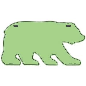 Letrero de placa de matrícula en forma de oso de metal verde lima macizo para puerta de pared - Imagen 1 de 1