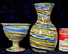 Große 9" Vase UND Fuß Kompott Wüstensand Keramik Kalifornien MCM