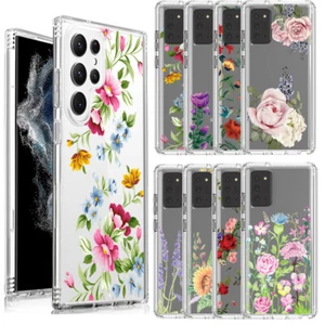Pattern Flora Back Case for Samsung S24 S23 S22 S21 S20 Ultra Plus S20FE S21FE - Picture 1 of 14