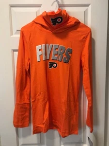 Philadelphia Flyers Hoodie Youth L 14/16 W/Neck Gaiter Hockey Orange New W/Tags - Picture 1 of 4