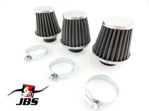 KAWASAKI KH400 1977 JBS PERFORMANCE HI FLOW 42mm CHROME POD AIR FILTER SET OF 3 - Foto 1 di 3