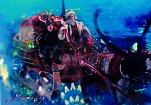 Tarjeta impresa Papá Noel 2024 auténtica firmada por artista edición limitada 13 de 50 - Imagen 1 de 4