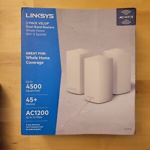 LINKSYS AC1200 3-Pack VELOP Whole Home Dual-Band Routers, Open Box