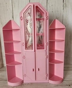 1987 Barbie "Sweet Roses" Wall Unit Shelves Hutch Pink Doll Size READ - Picture 1 of 6