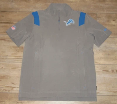 Nike Detroit Lions Dri-FIT On-Field 1/4 Zip Silver Big Logo Jacket Men's 2XL - Image 1 of 3