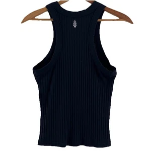 Free People Movement Blissed Out schwarzes geripptes Stretch Tank Top Gr. S - Bild 1 von 8
