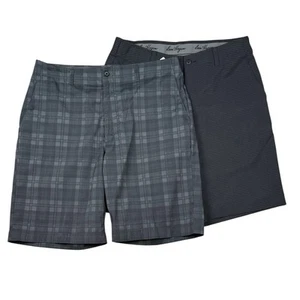 2 Pair Ben Hogan Men’s Size 34 Flat Front 10” Inseam Golf Shorts Dark Gray - Picture 1 of 12