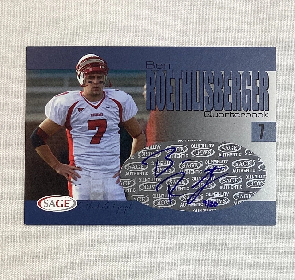 BEN ROETHLISBERGER RC 2004 SAGE PLATINUM SIGNED AUTOGRAPH ROOKIE CARD AUTO /20 - Image 1 of 2