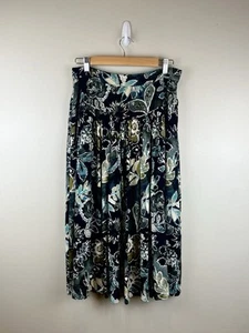 Peruvian Connection Maxirock Gr. Taschen dunkel Blumen Bohemian fließend blau grün - Bild 1 von 10