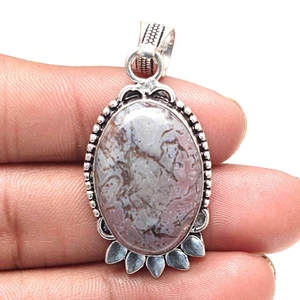 Pendant Designer Jasper Gemstone Handicraft Valentine'Day Silver Jewelry 2" - Picture 1 of 7