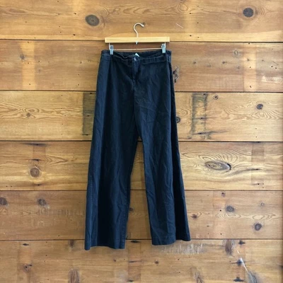 L - Prairie Underground Black Stretch Cotton High Rise Wide Leg Pants 0806TK - Image 1 of 3