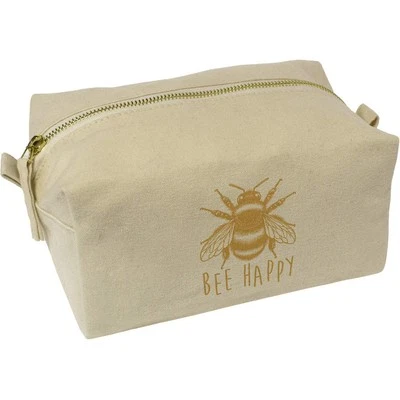 AZEEDA Kulturtasche / Schminkkoffer aus Canvas "Bee Happy Bumblebee" (CS00045289)