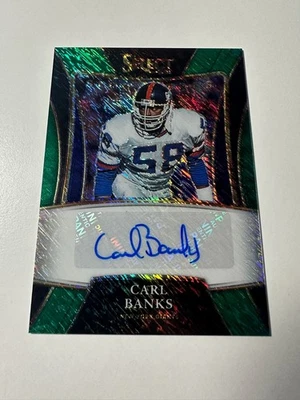 2021 Panini Select Carl Banks Green Shimmer Prizm Auto /5 FOTL #SSP-CBA Giants - Image 1 of 2