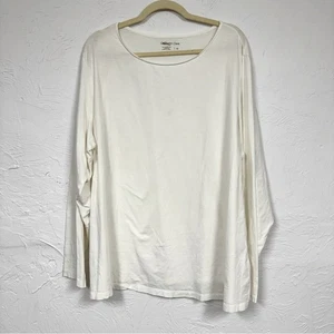 Camiseta Coldwater Creek Crema Manga Larga Mujer’s 3X Cápsula Básica Minimalista - Imagen 1 de 7