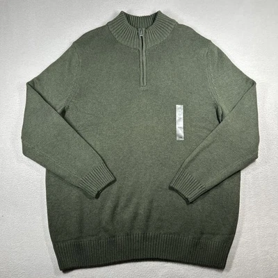 Suéter Sonoma Goods For Life Cuarto Cremallera Simulado Para Hombre 2XB Verde Nuevo Con Etiquetas Foto 1 de 4