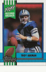1990 Topps Troy Aikman 1989 Record Breaker #3 HOF COWBOYS - Bild 1 von 3