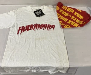 1985 WWF HULK HOGAN WRESTLEMANIA T-SHIRT W/RARE 1985 TAG & WRESTLING BANDANA MED - Picture 1 of 9