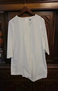 Tunica camicia popeline cotone bianco taglia M oversize asimmetrica croccante nuova con etichetta J Jill - Foto 1 di 7