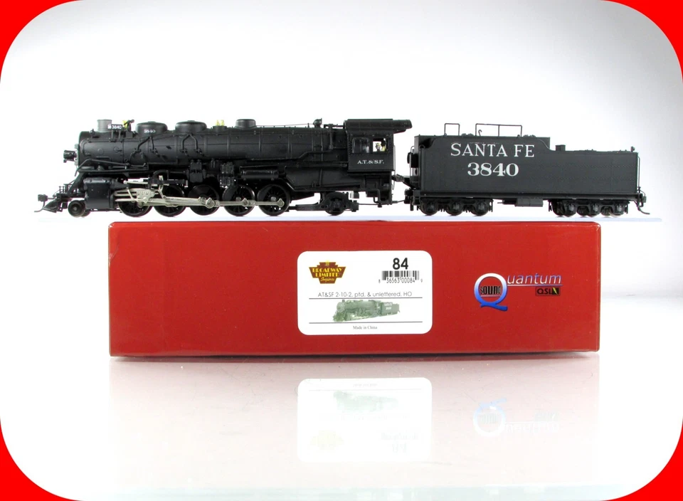 Locomotora escala HO ***SANTA FE*** 2-10-2 #3840 - Broadway 84, DCC Quantum Sound Foto 1 de 4